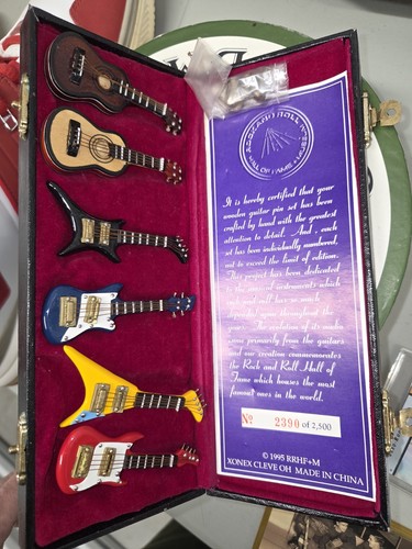 Rock and Roll Hall of Fame Miniature Guitar Pin Set