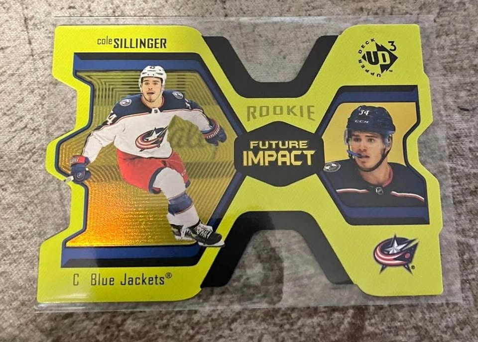 2021-22 Cole Sillinger Future Impact Gold UD3 /100 - Blue Jacket