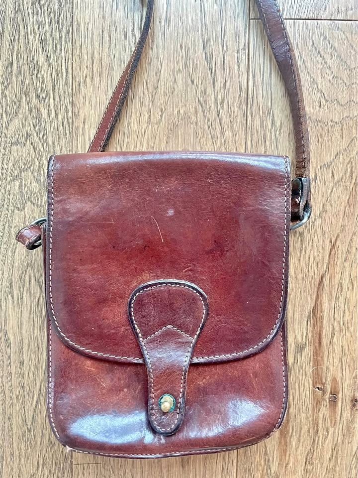Vintage Italian Leather Crossbody Bag
