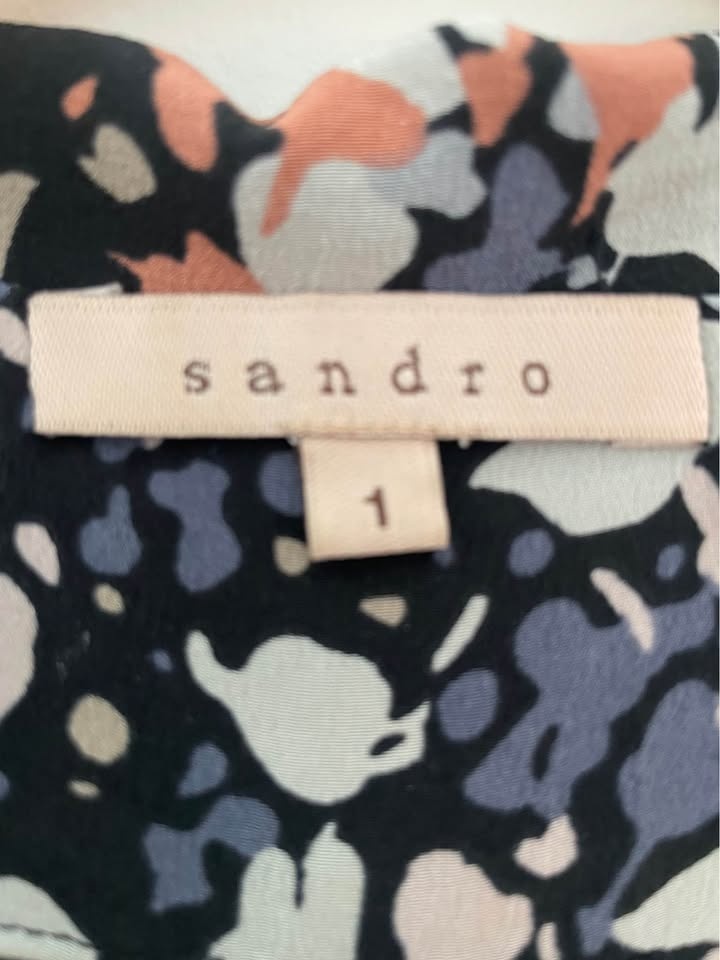 Sandro Sheer Floral Frilly Short Sleeve Dress - Size 1 - photo 5