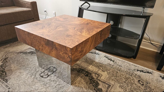 Modern Wood & Chrome Coffee Table – MINT Condition - photo 2