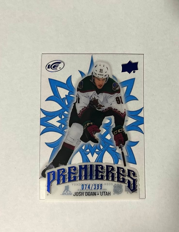 2024-25 UD Ice Josh Doan Rookie Premieres /399 - Coyotes Utah