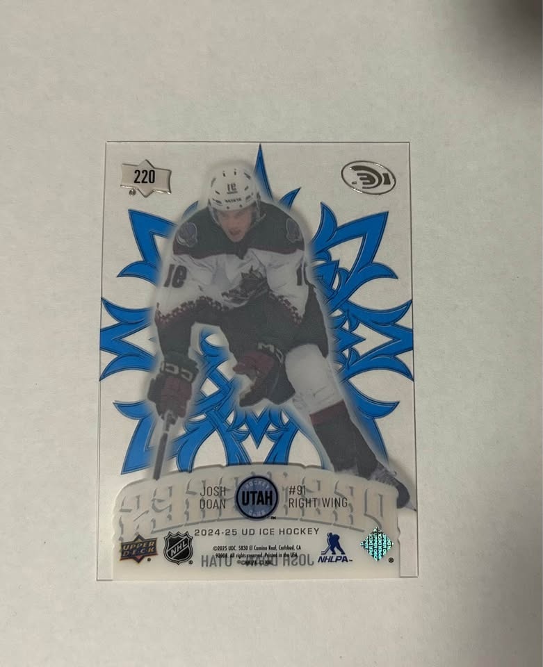 2024-25 UD Ice Josh Doan Rookie Premieres /399 - Coyotes Utah - photo 2