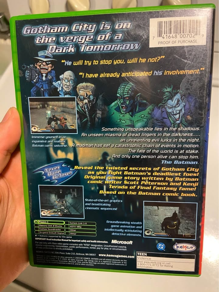 Batman: Dark Tomorrow Microsoft Xbox, 2003 - No Comic - photo 2