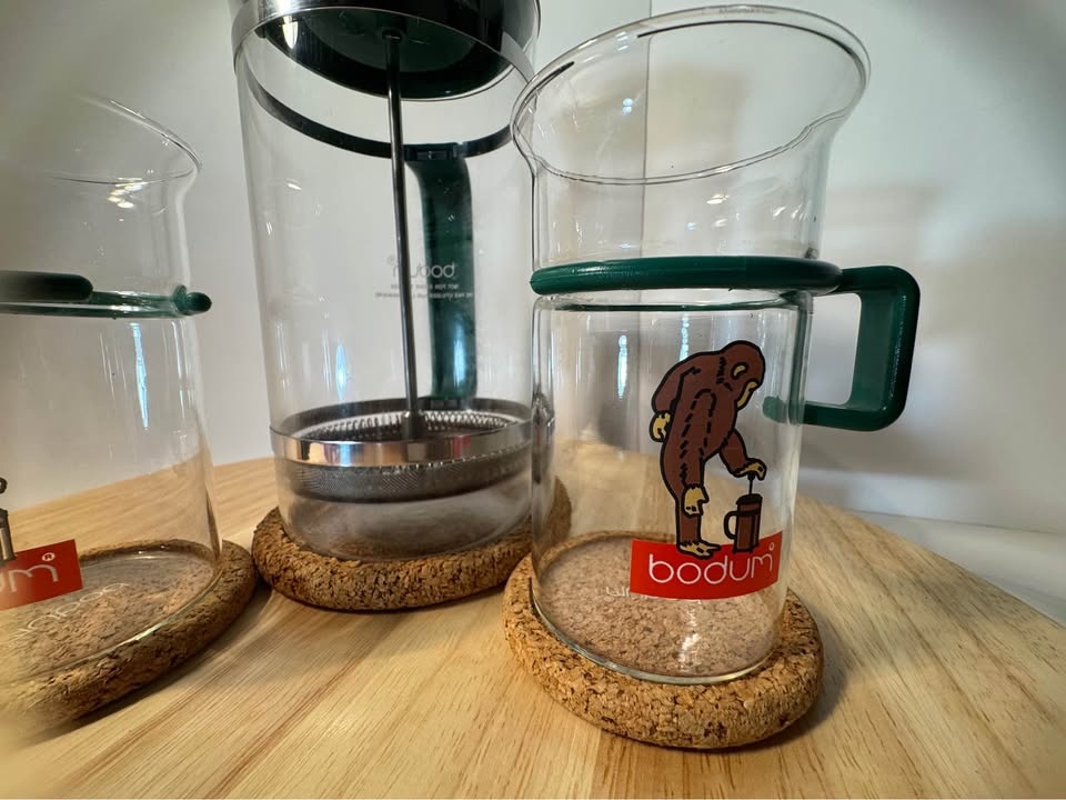 VINTAGE Bodum Bistro Mugs & French Press - Rare Monkey Promo - photo 3