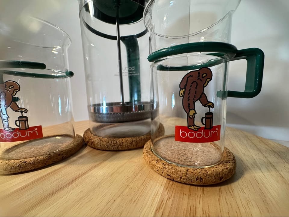 VINTAGE Bodum Bistro Mugs & French Press - Rare Monkey Promo - photo 5