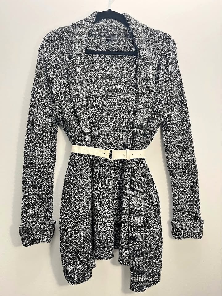 Salt & Pepper Knit Cardigan & Belt