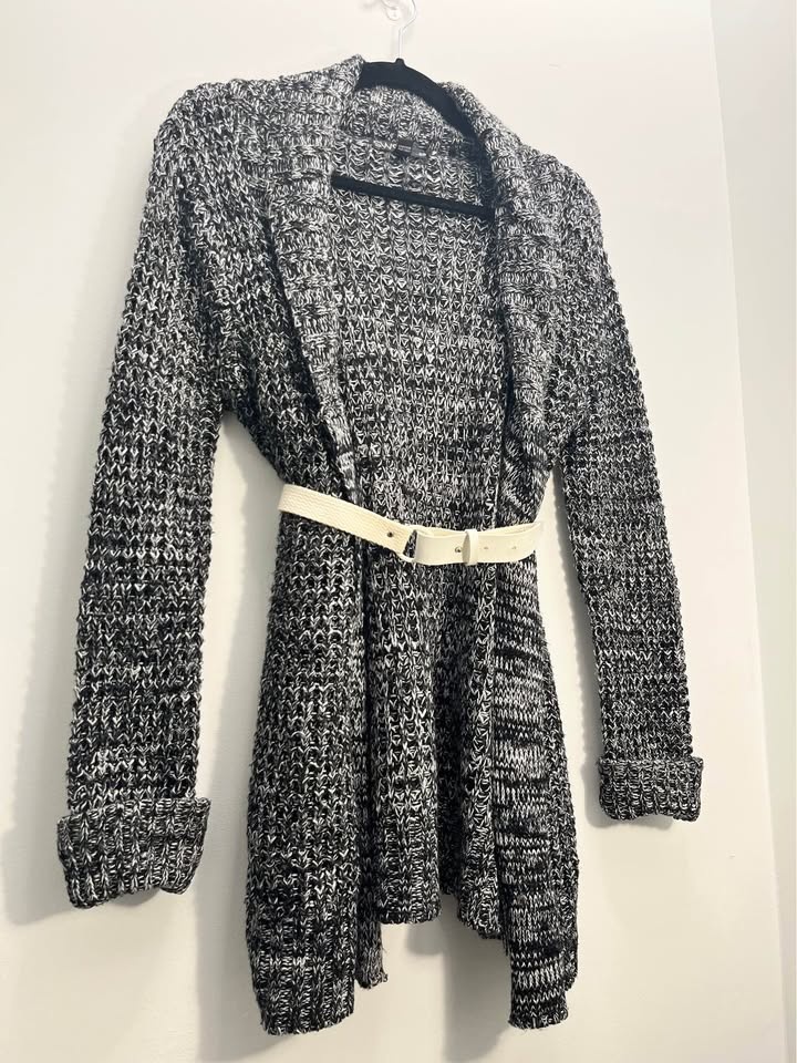 Salt & Pepper Knit Cardigan & Belt - photo 3
