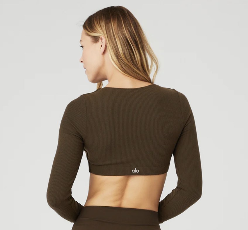 CLOSET SALE: Alo Brown Ribbed Define Bra Top - photo 2