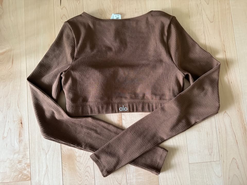 CLOSET SALE: Alo Brown Ribbed Define Bra Top - photo 4