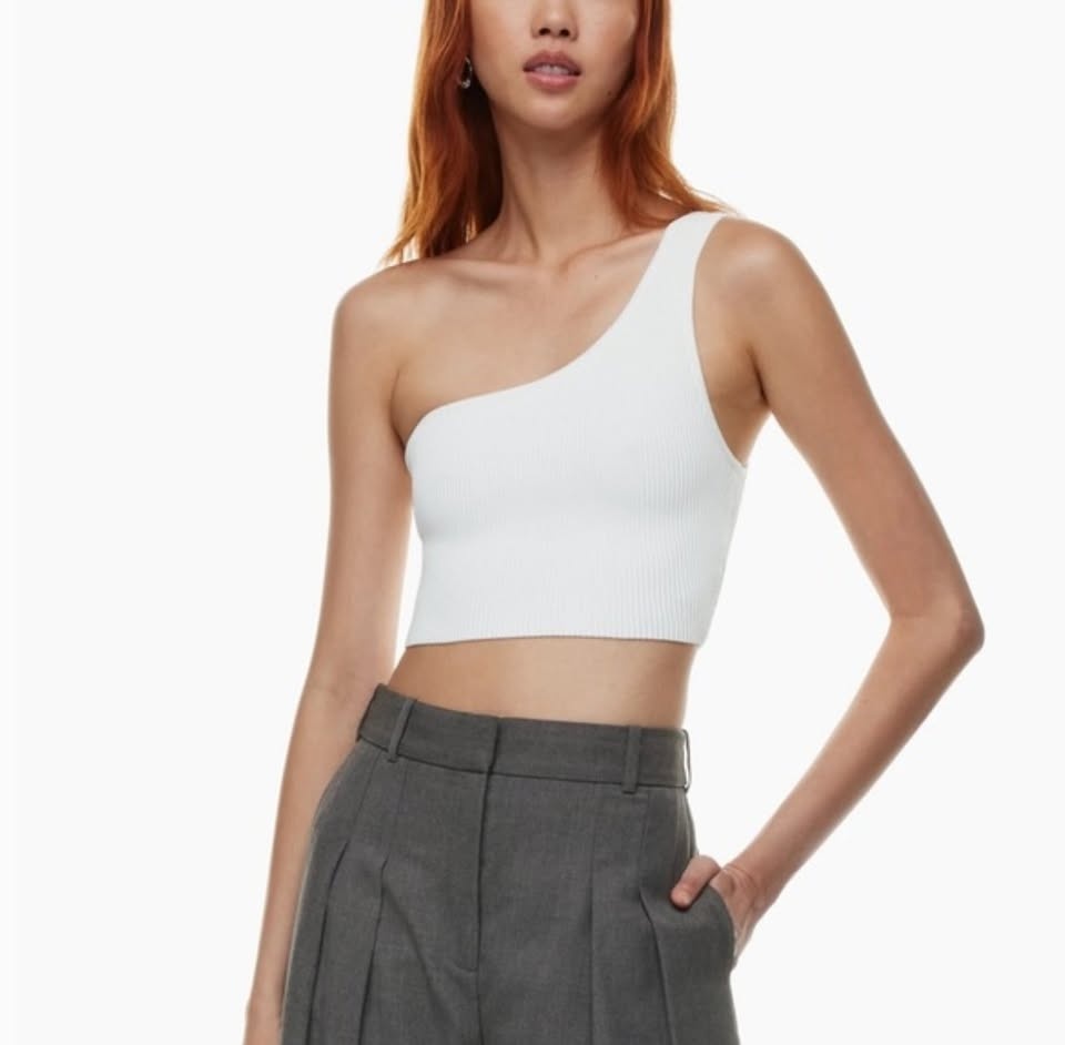 CLOSET SALE: Sculpt Knit One-Shoulder Cropped Tank