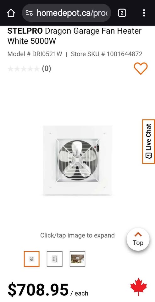 BNIB - STELPRO Dragon Garage Fan Heater White 5000W - photo 5