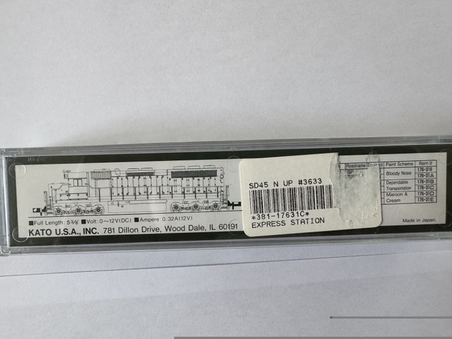 N Scale Kato EMD SD-45 UP 3605 for sale - photo 2