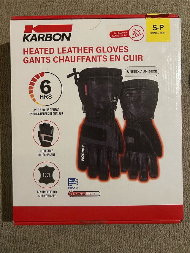 Brand New Karbon Heated Leather Winter Ski Gloves