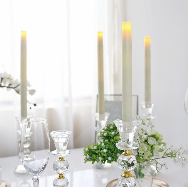 GiveU 9" Melted LED Taper Candles Pk of 2