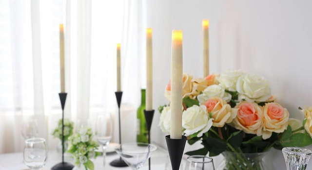 GiveU 9" Melted LED Taper Candles Pk of 2 - photo 3
