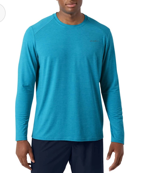 Brand New Eddie Bauer Men's 2Pk Active Long Sleeve T-Shirt Blue