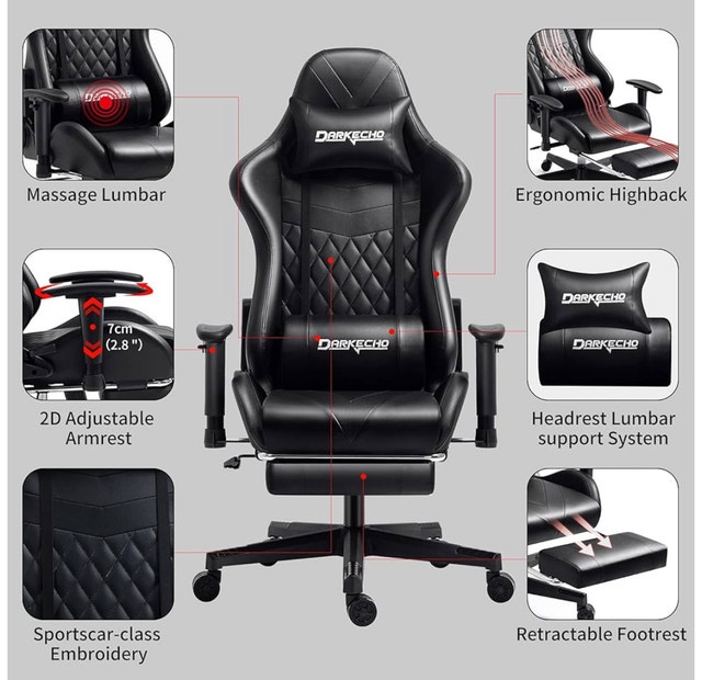 Brand New DarkEcho Ergonomic Office Gaming Chair w/ Footrest - photo 3