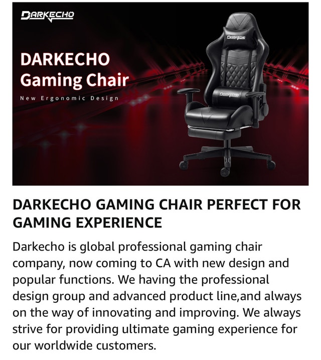 Brand New DarkEcho Ergonomic Office Gaming Chair w/ Footrest - photo 4