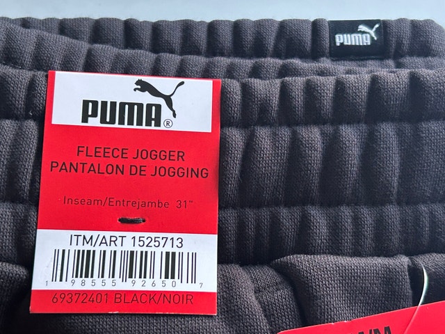 Brand New Puma Fleece Joggers - Black - photo 5