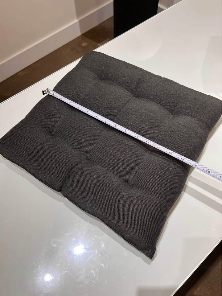 Ikea Patio Seat Cushion - 15” x 15” - Black/Dark Charcoal