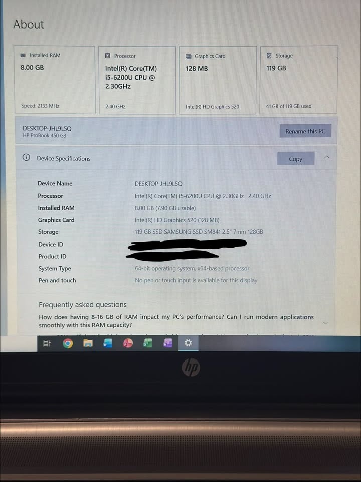 HP Probook 450 G3 | i5/8GB/128GB SSD - photo 3