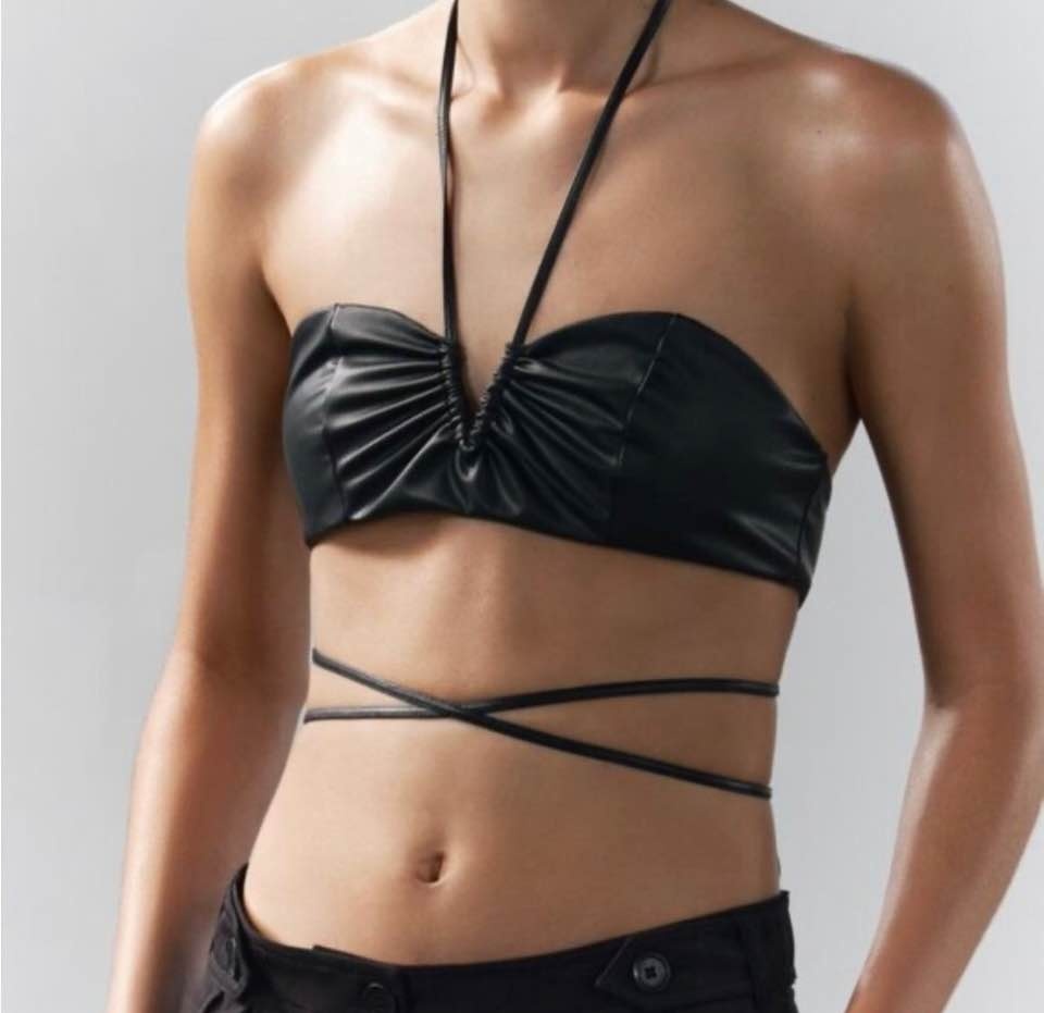 Zara Leather Top - Size M - photo 4