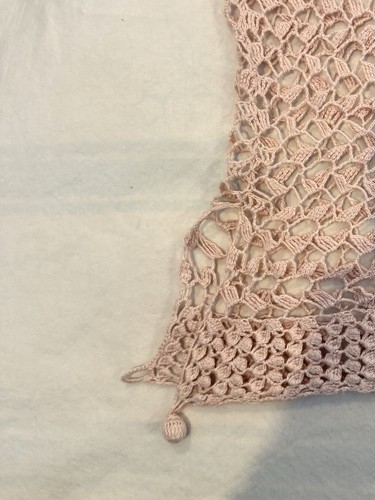 Mayle Cropped Sleeveless Crochet Mauve Linen/Cotton Top Sz M - photo 3