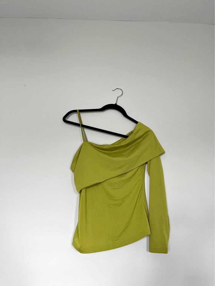 Lime Green One-Shoulder Top