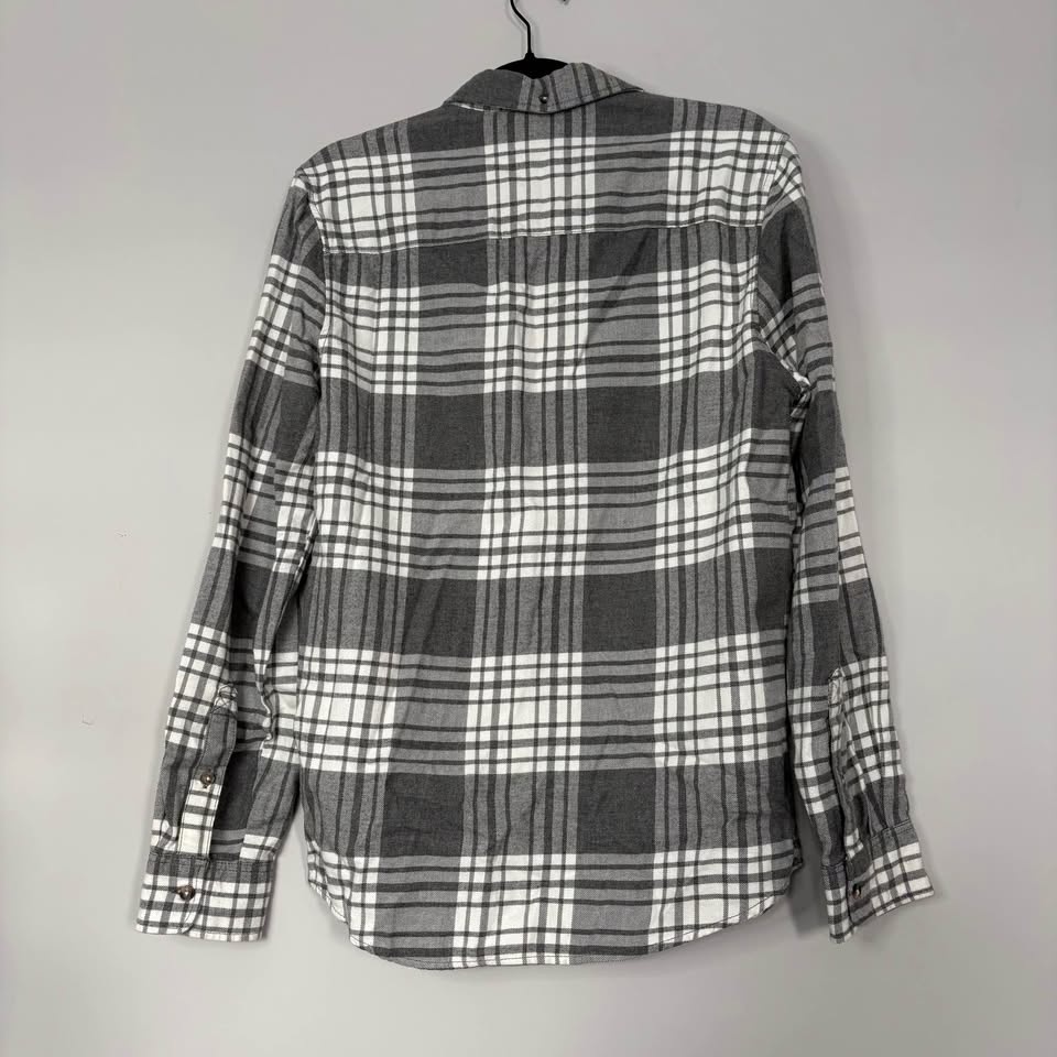H&M Men's White & Grey Flannel Shirt - Size Small - photo 3