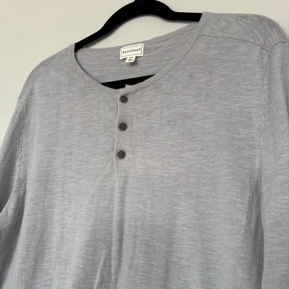 Men's Grey Lightweight Henley - photo 2