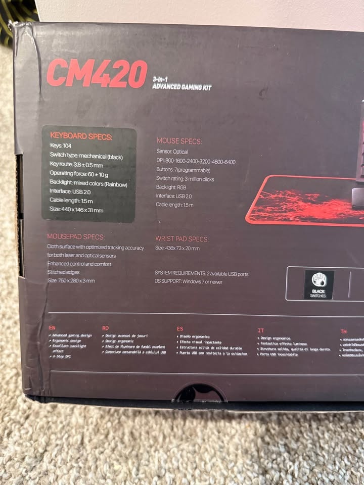 Marvo CM420 3-in-1 Gaming Kit - Keyboard, Mouse, Mousepad - photo 3