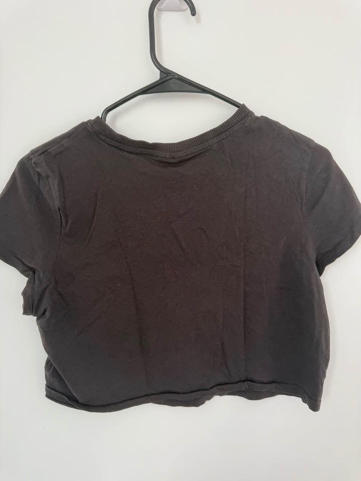 H&M On Top Of The World Graphic Crop Top Tee L - photo 3