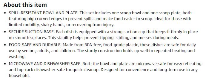 Spill Proof Bowl and Plate Set for Adults - photo 3