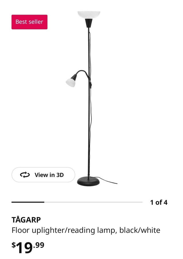 Floor uplighter, reading lamp