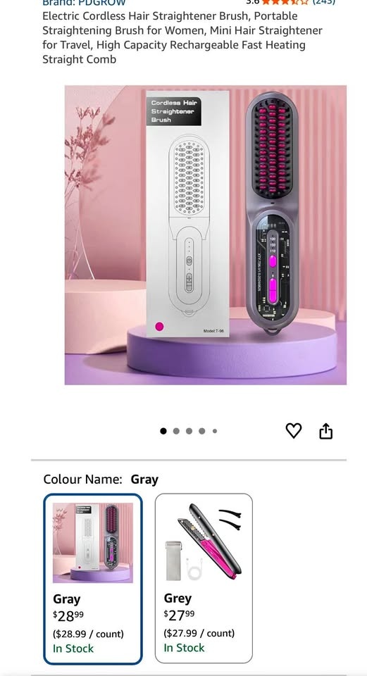 New Electric Cordless Hair Straightener Brush