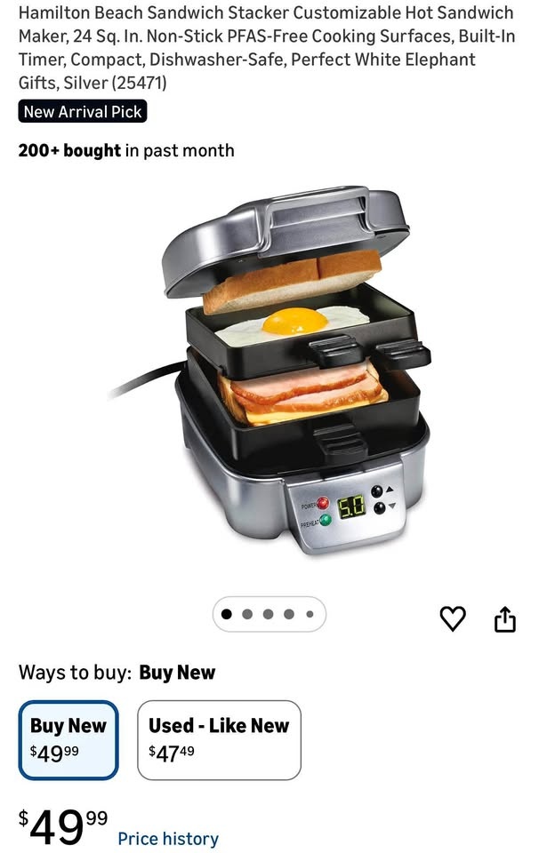 (New) Sandwich Stacker, Hot Sandwich Maker, 24 Sq. In