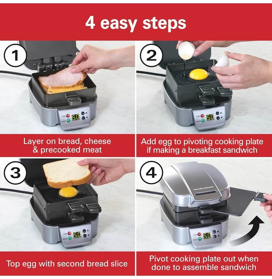 (New) Sandwich Stacker, Hot Sandwich Maker, 24 Sq. In - photo 5
