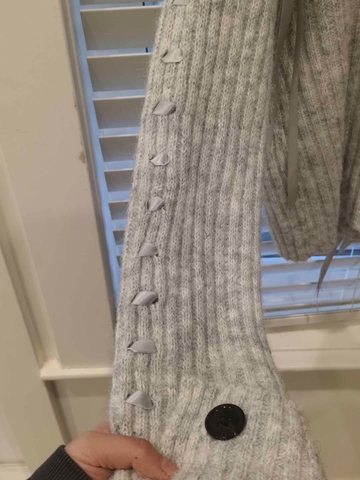 Women's Button-Up Sweater with Fur Collar - photo 3