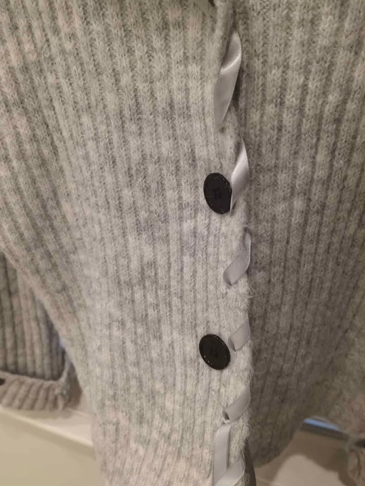 Women's Button-Up Sweater with Fur Collar - photo 4
