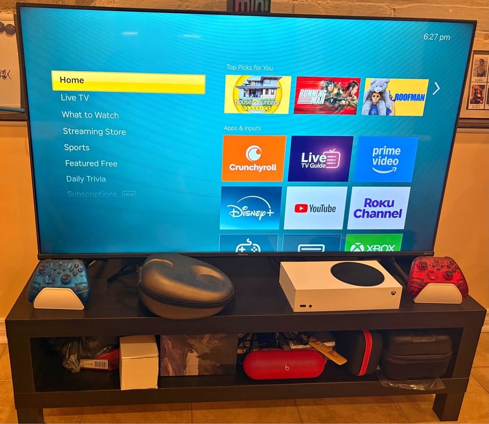 Hisense 50” Roku TV and IKEA Lack TV Bench