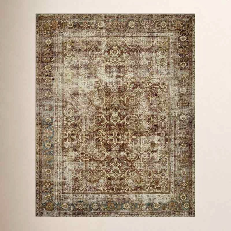 8x11 Rust/Lagoon Machine Washable Rug - Magnolia Home by Joanna