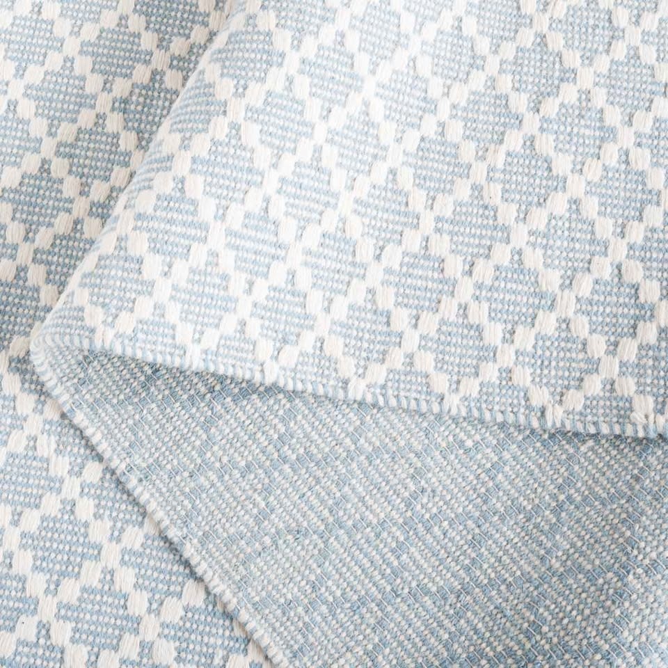 4x6 Blume Hand Woven Wool/Cotton Geometric Rug - Light Blue/Ivor - photo 3