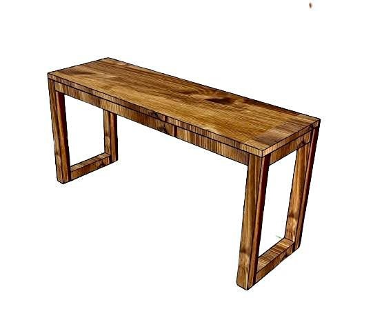 Handcrafted Solid Wood Bench – Dark Walnut Finish