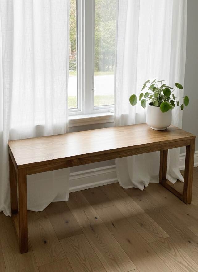 Handcrafted Solid Wood Bench – Dark Walnut Finish - photo 3