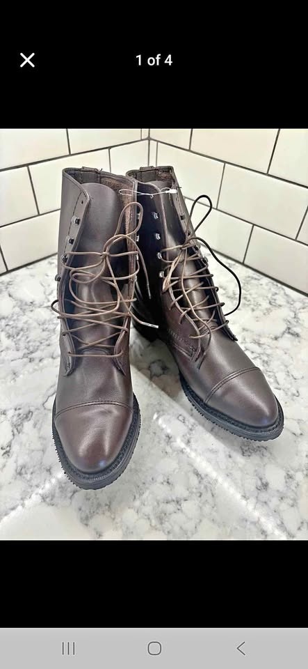 Grand Prix Brown Leather Boots Size 8.5