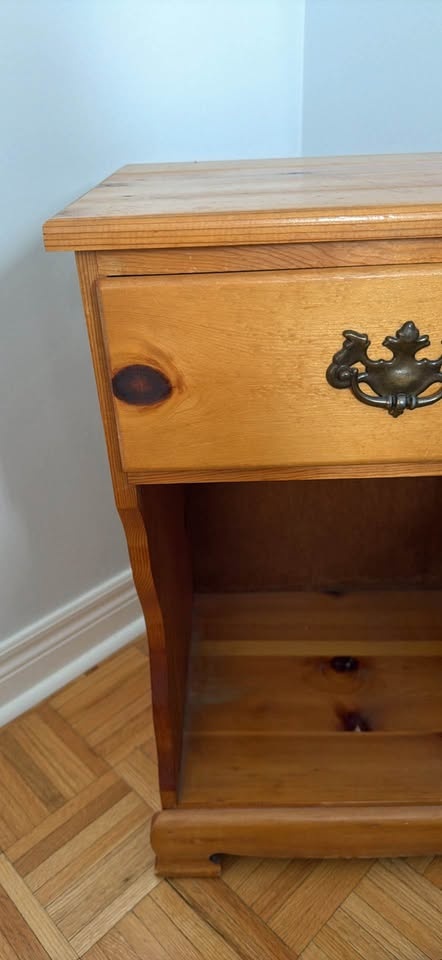 Vintage Wood Nightstand 17"W x 26.5"H x 13.5"D - photo 3
