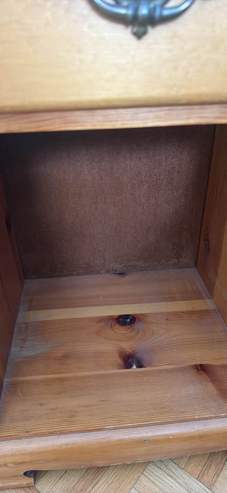 Vintage Wood Nightstand 17"W x 26.5"H x 13.5"D - photo 5