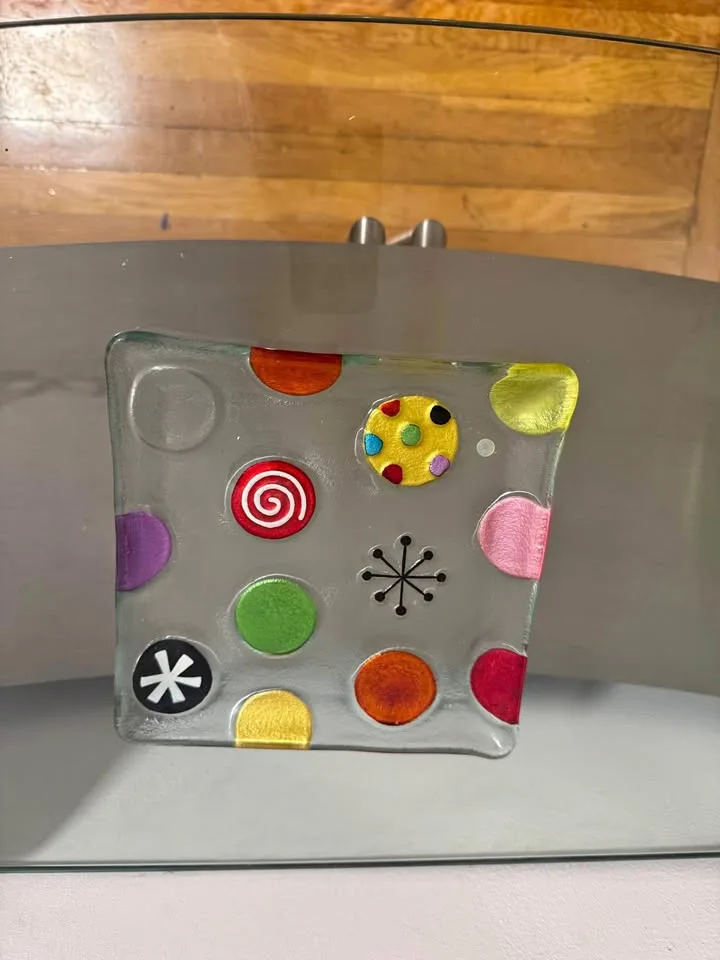 Colorful Fused Glass Decorative Plate thumbnail