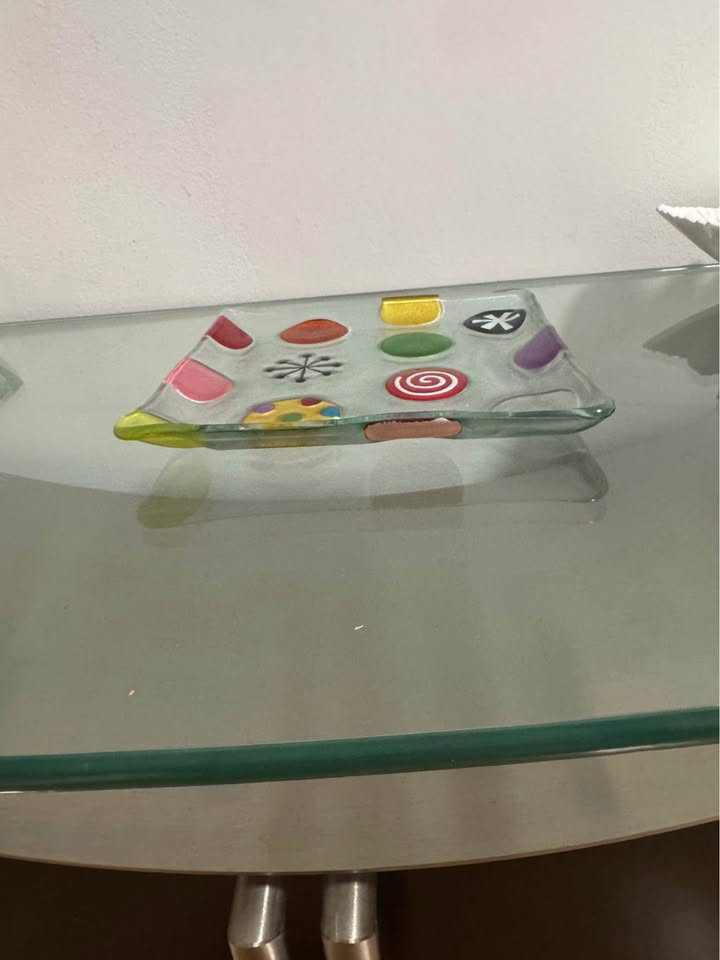 Colorful Fused Glass Decorative Plate - photo 2